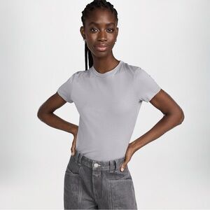 Theory Light Grey Short Sleeve Tiny Tee Size Large